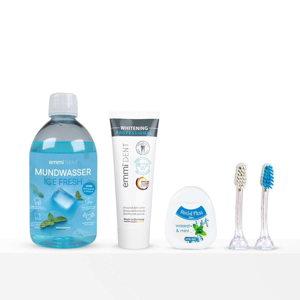 Weiße Zähne Nachfüll-Set Ultraschallzahnbürste Metallic