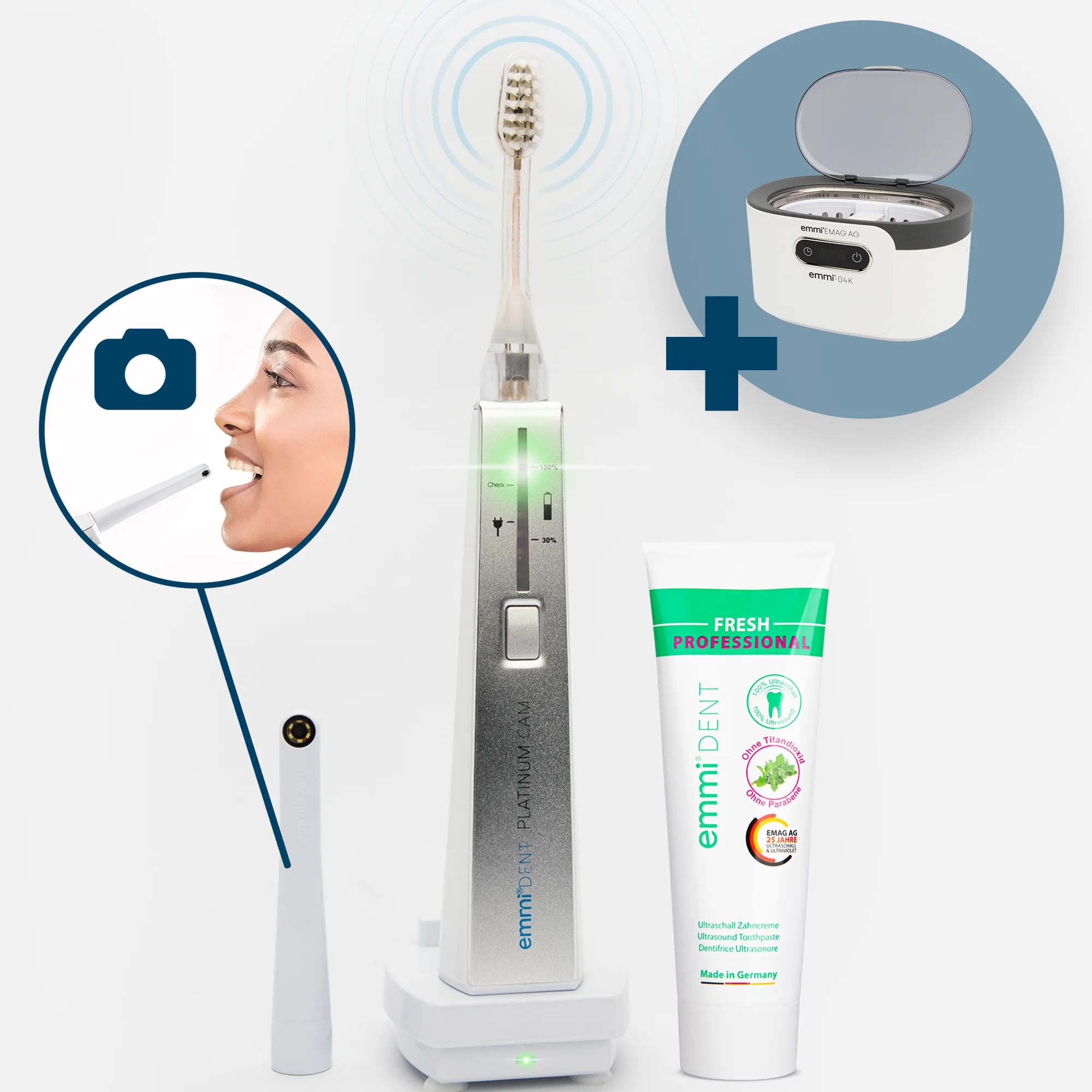 Ultraschallzahnbürste Platinum CAM + GRATIS 04K Ultraschallreiniger