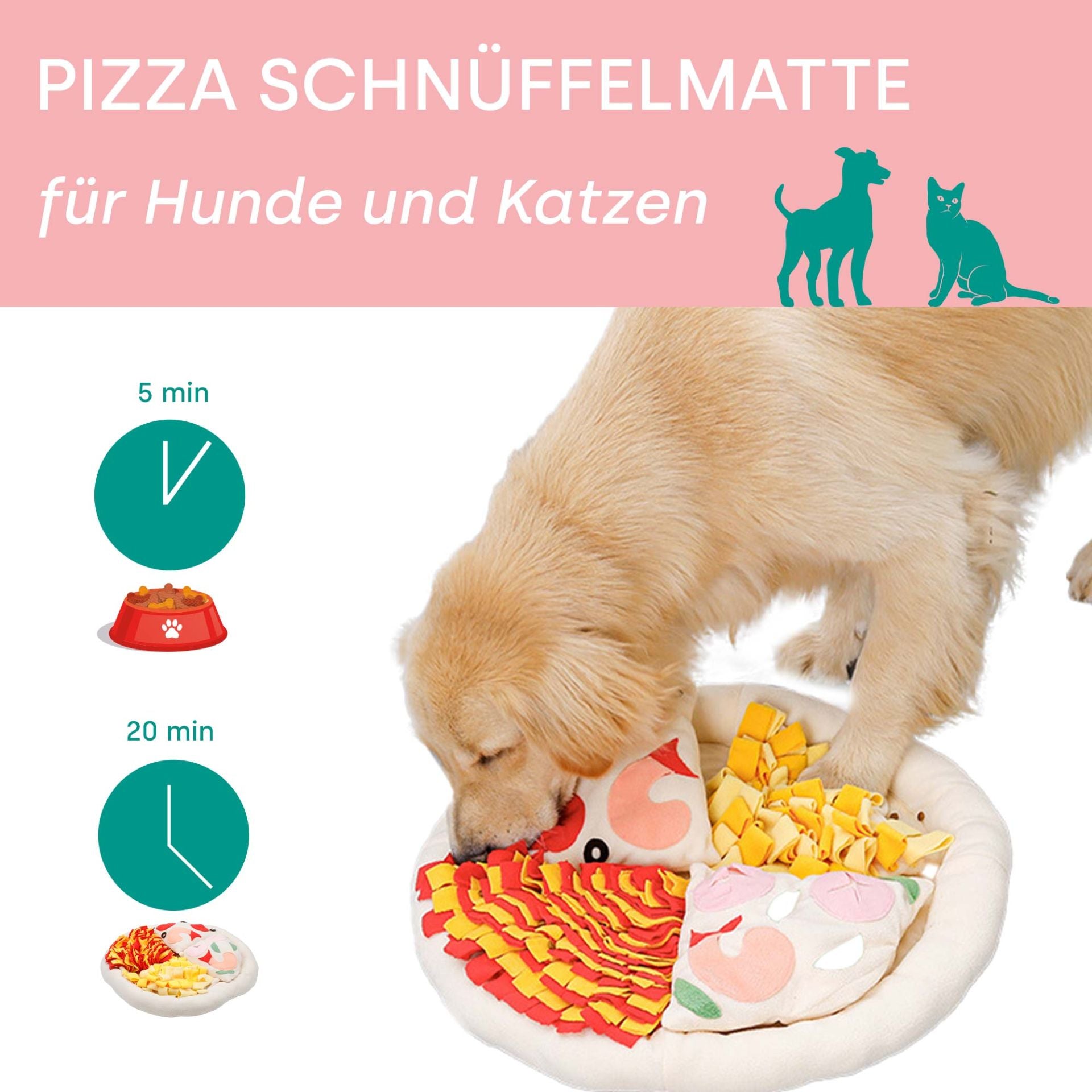 Tapis à renifler pour chien Pizza